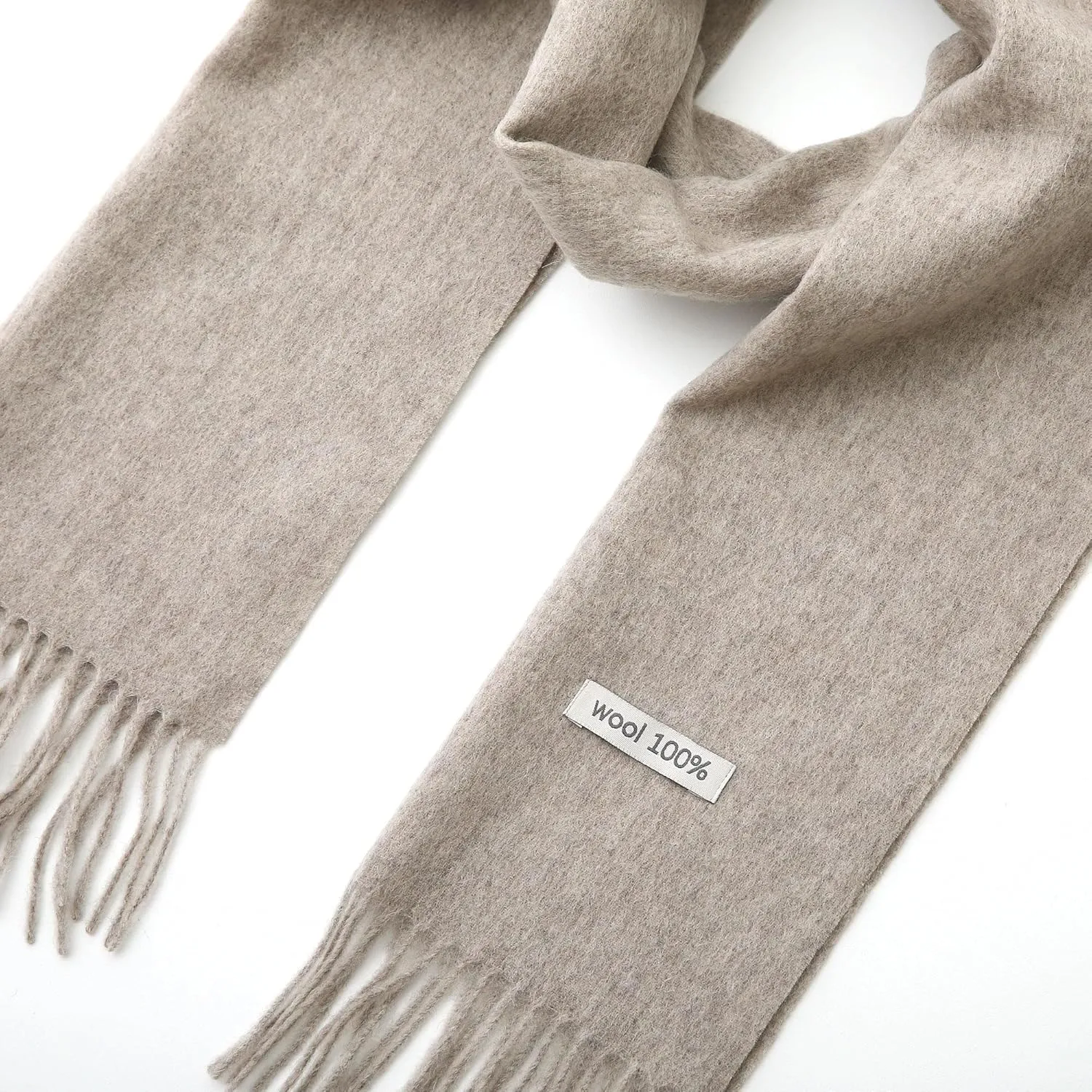 100% Wool Scarf - Men and Women Winter Warm Soft Luxurious Solid Colors Gift Box
