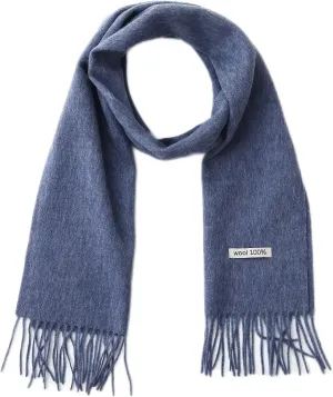 100% Wool Scarf - Men and Women Winter Warm Soft Luxurious Solid Colors Gift Box