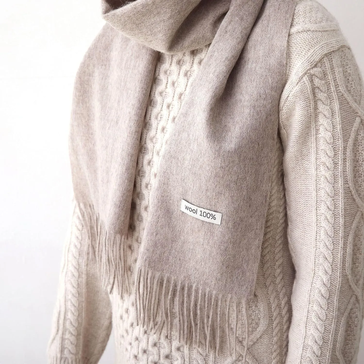 100% Wool Scarf - Men and Women Winter Warm Soft Luxurious Solid Colors Gift Box