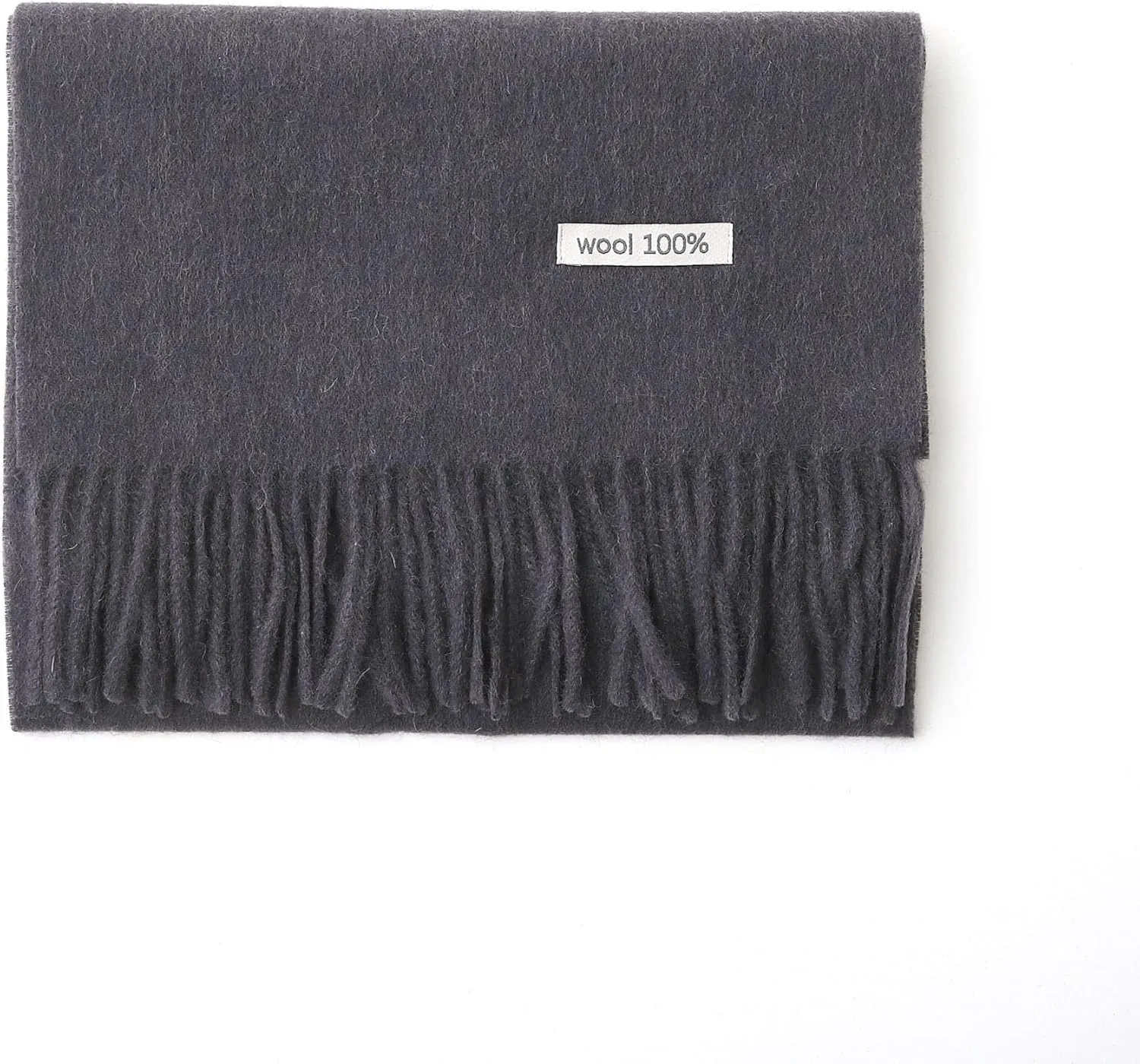 100% Wool Scarf - Men and Women Winter Warm Soft Luxurious Solid Colors Gift Box