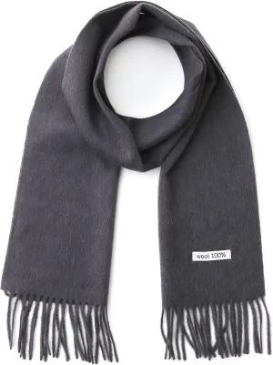 100% Wool Scarf - Men and Women Winter Warm Soft Luxurious Solid Colors Gift Box