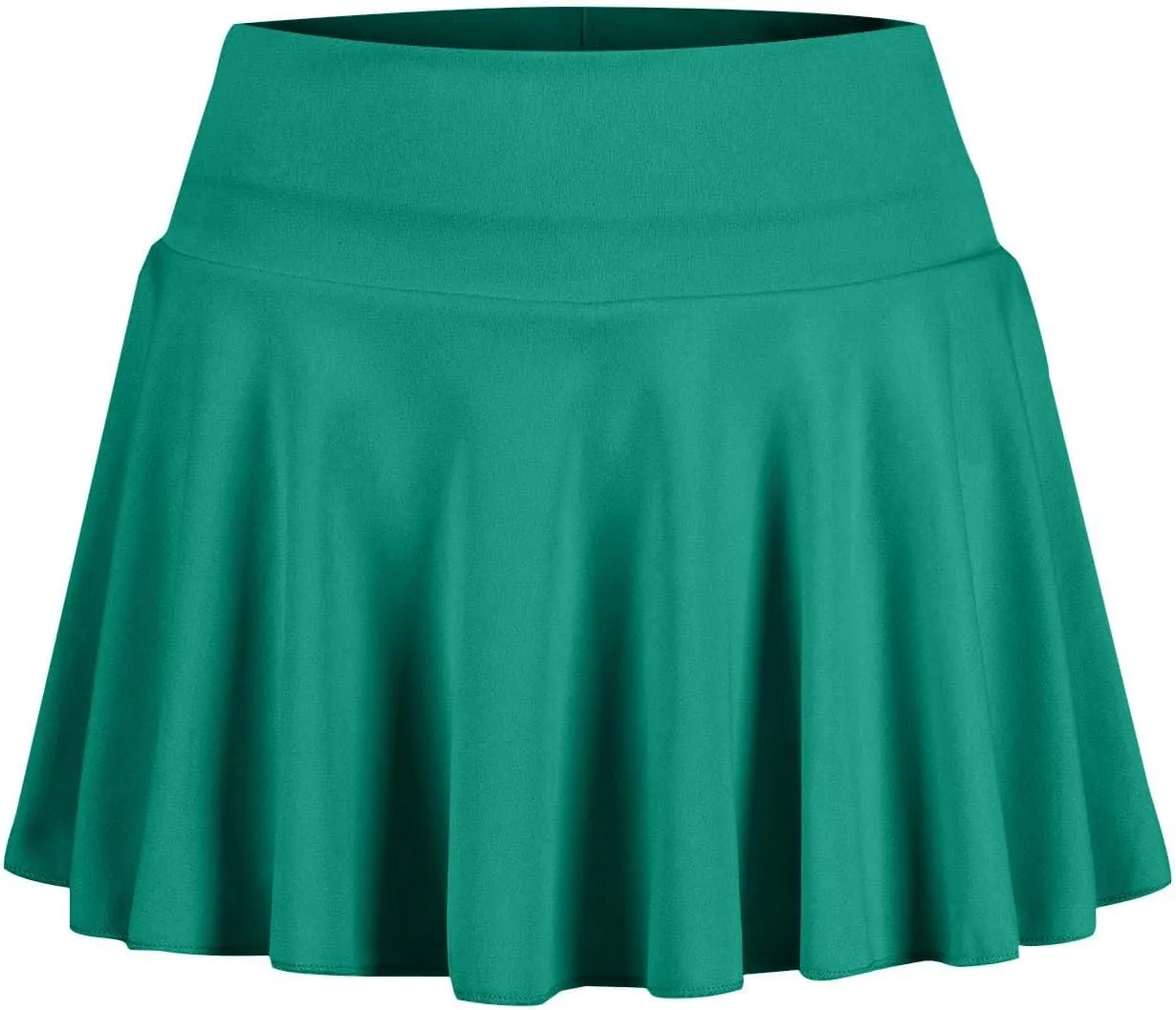 2 Piece Skirts for Women high Waist Solid 2 in 1 Basic Versatile Stretchy Flared Flowy Mini Skirts, S-2XL