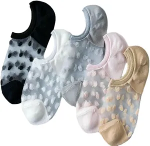 5 Pairs Women Summer Fashion Versatile Trendy Creative Socks Comfort Breathable Casual Short Socks