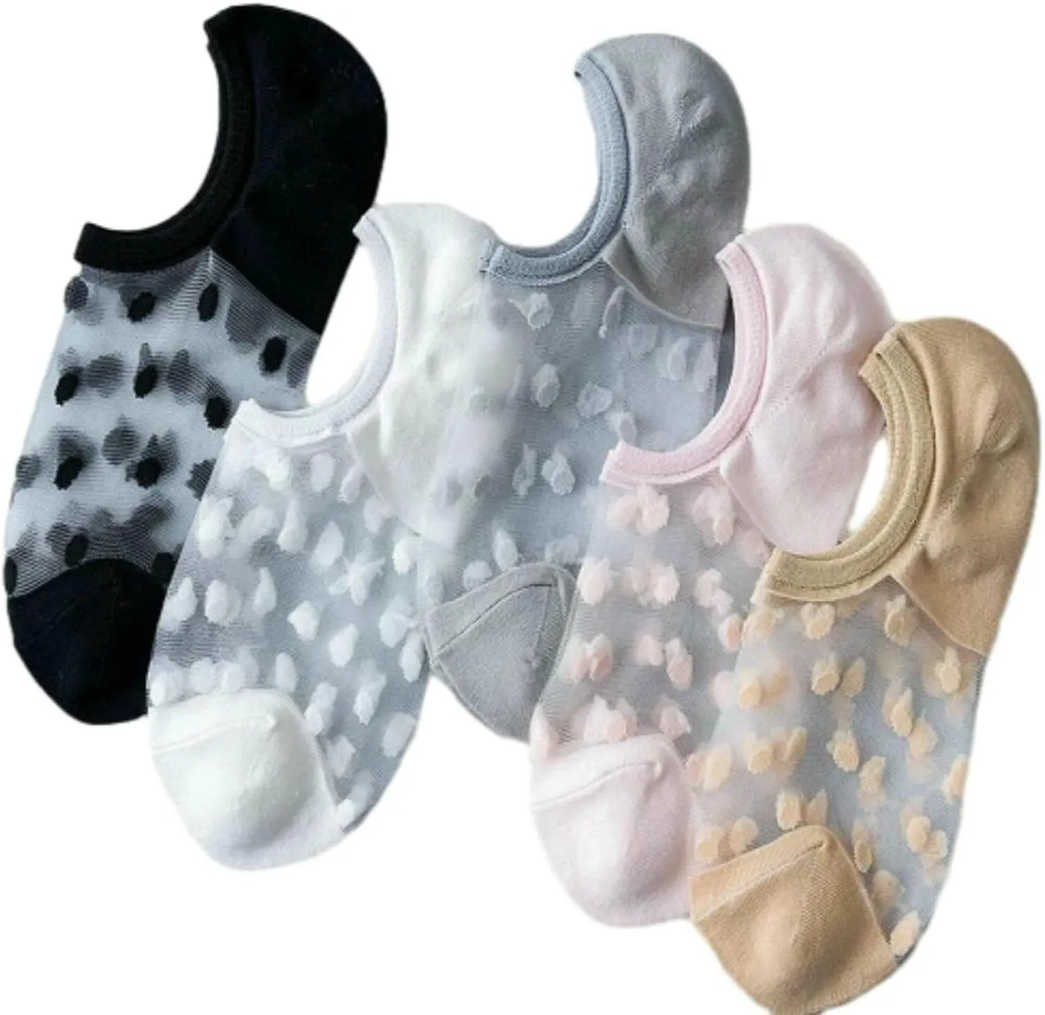 5 Pairs Women Summer Fashion Versatile Trendy Creative Socks Comfort Breathable Casual Short Socks