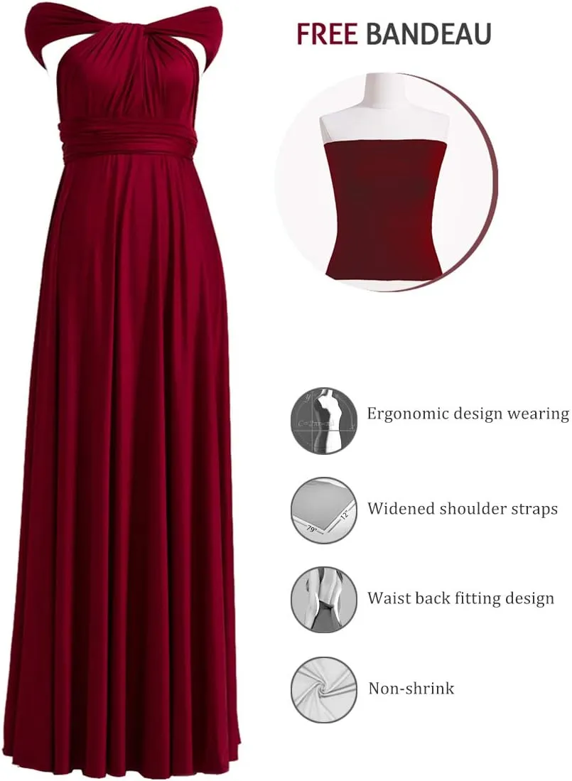 72styles Infinity Dress with Bandeau, Convertible Bridesmaid Dress, Long, Plus Size, Multi-Way Dress, Twist Wrap Dress