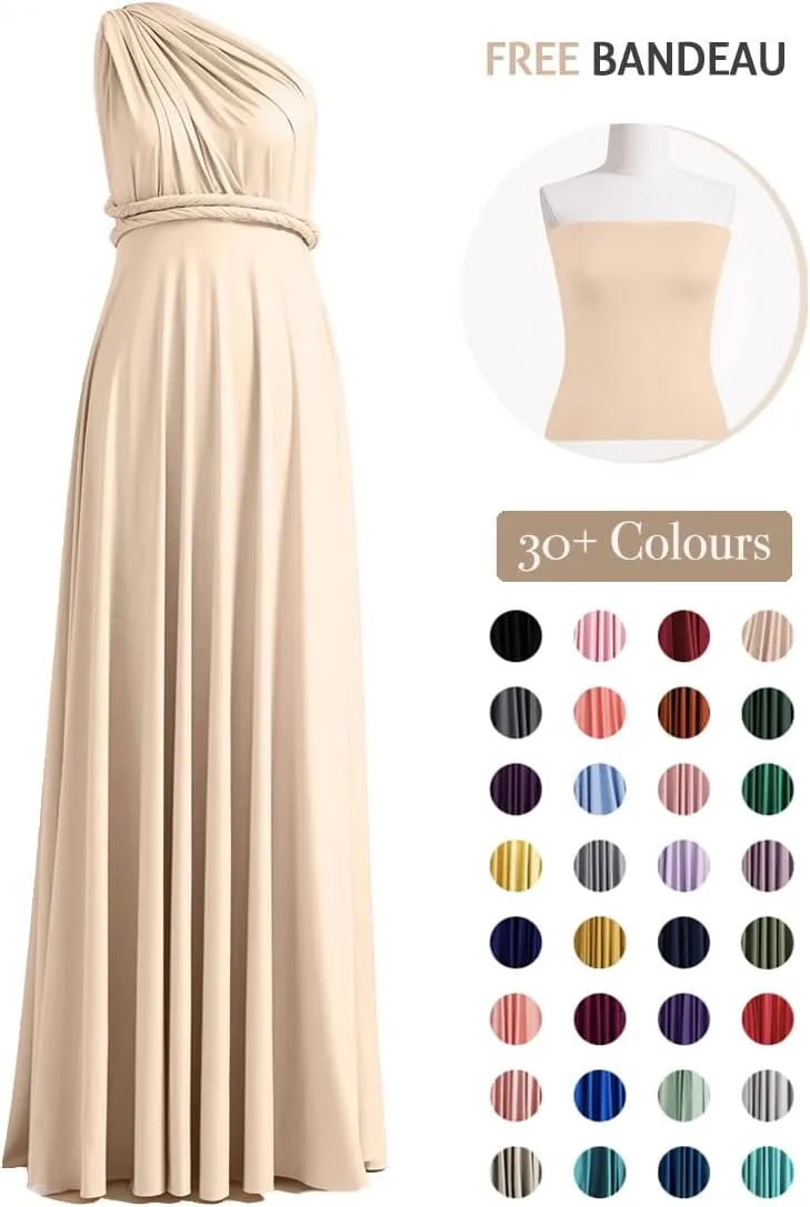 72styles Infinity Dress with Bandeau, Convertible Bridesmaid Dress, Long, Plus Size, Multi-Way Dress, Twist Wrap Dress