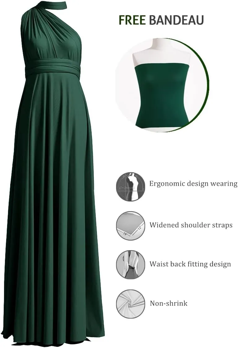 72styles Infinity Dress with Bandeau, Convertible Bridesmaid Dress, Long, Plus Size, Multi-Way Dress, Twist Wrap Dress