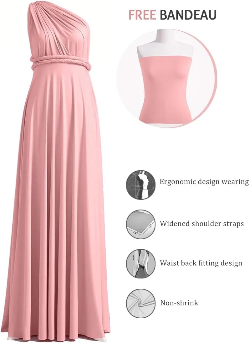 72styles Infinity Dress with Bandeau, Convertible Bridesmaid Dress, Long, Plus Size, Multi-Way Dress, Twist Wrap Dress
