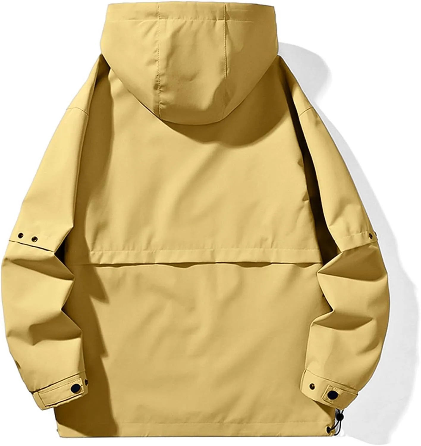 Akklian Hooded Rain Jacket Unisex Versatile Raincoat Softshell Camp Hiking Waterproof Windbreaker Jackets with Multi-pockets