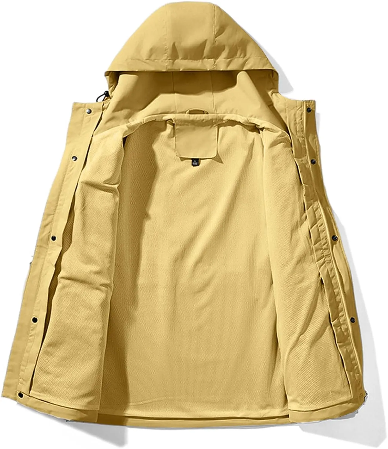 Akklian Hooded Rain Jacket Unisex Versatile Raincoat Softshell Camp Hiking Waterproof Windbreaker Jackets with Multi-pockets