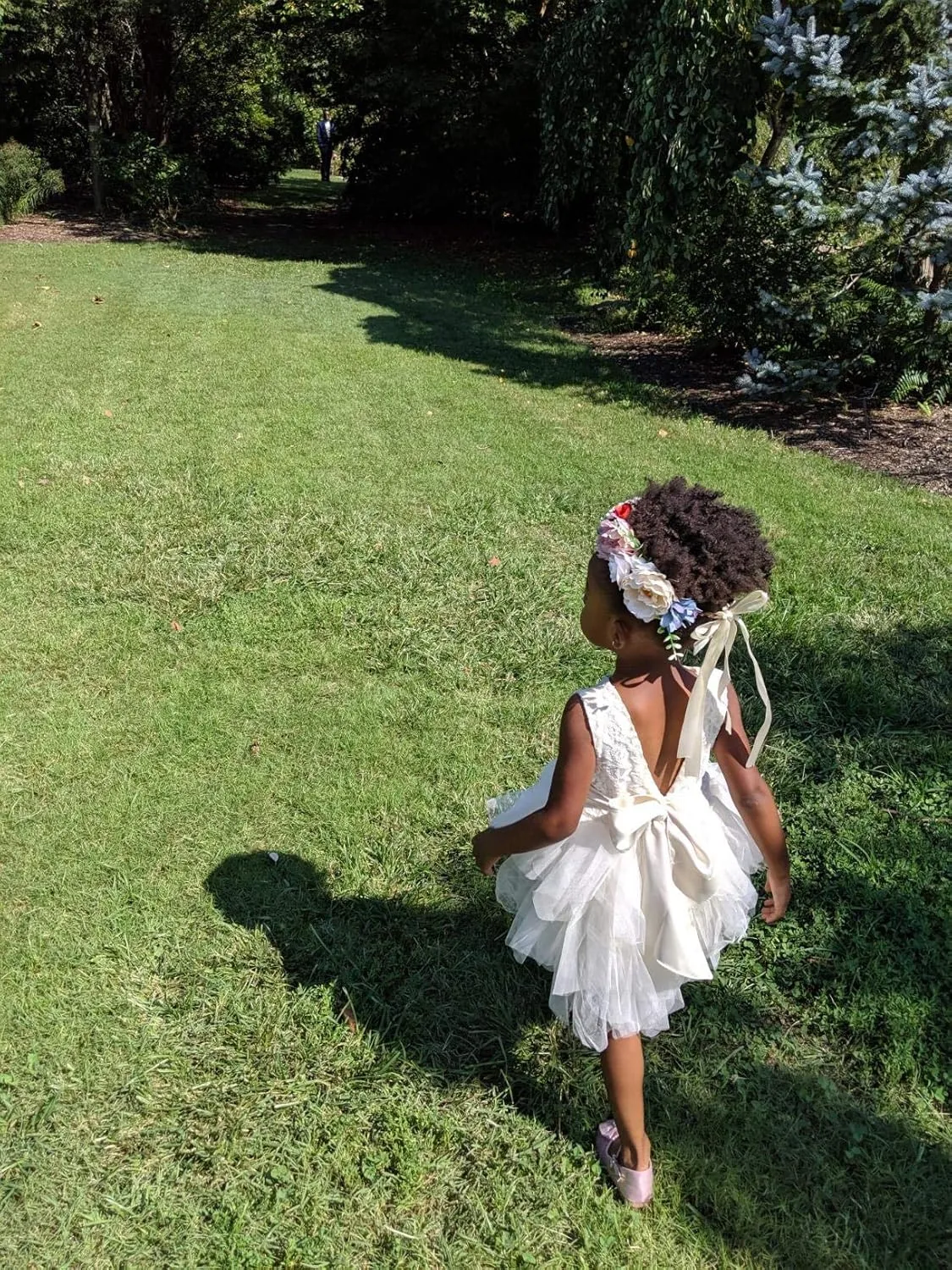 APRIL GIRL Flower Girl Dress, Lace Dress 3/4 Sleeve Dress