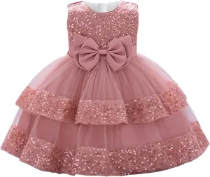 Baby Girls Dress Toddler Party Dress Cute Church Baptism Birthday Party Formal Dress