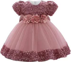 Baby Girls Dress Toddler Party Dress Cute Church Baptism Birthday Party Formal Dress