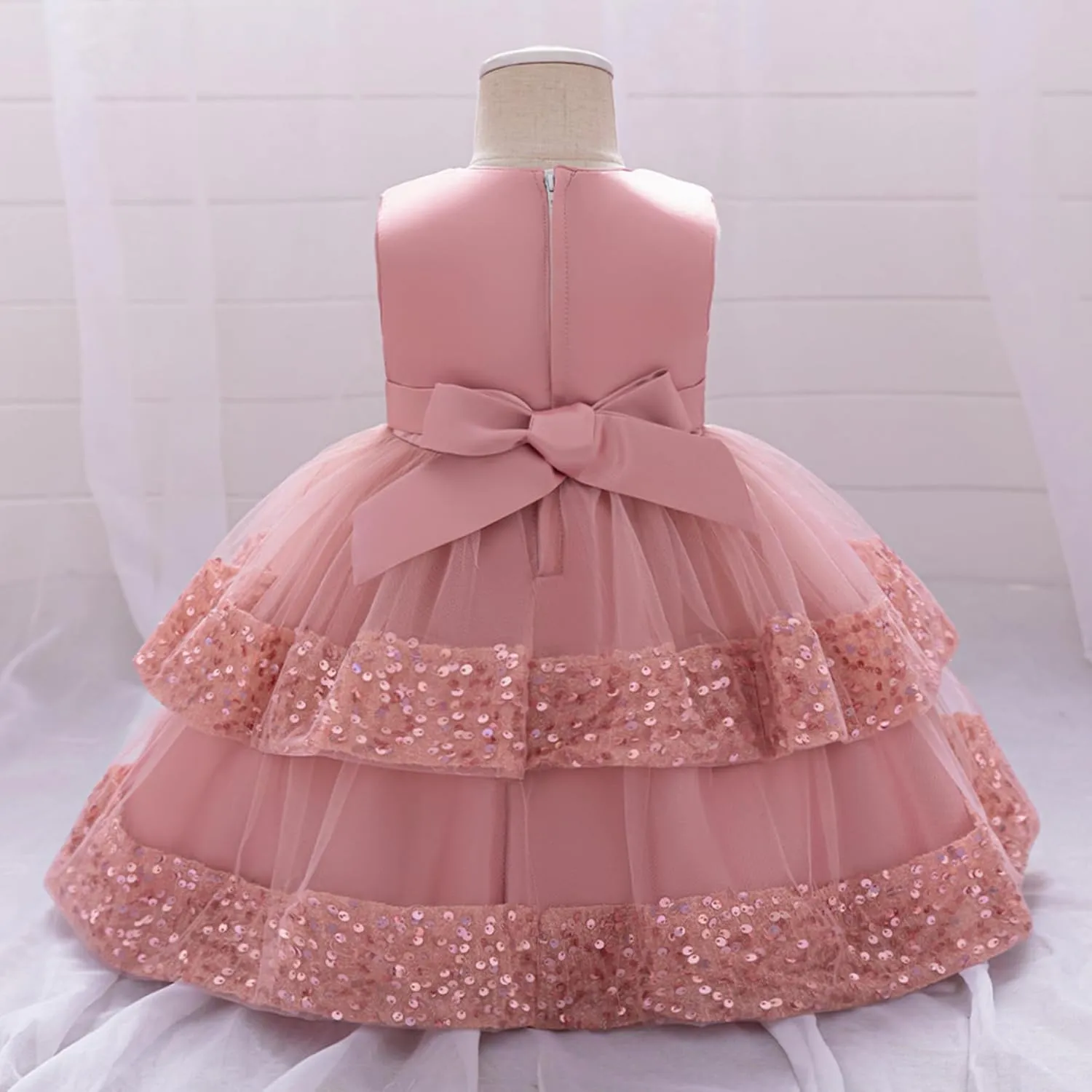 Baby Girls Dress Toddler Party Dress Cute Church Baptism Birthday Party Formal Dress
