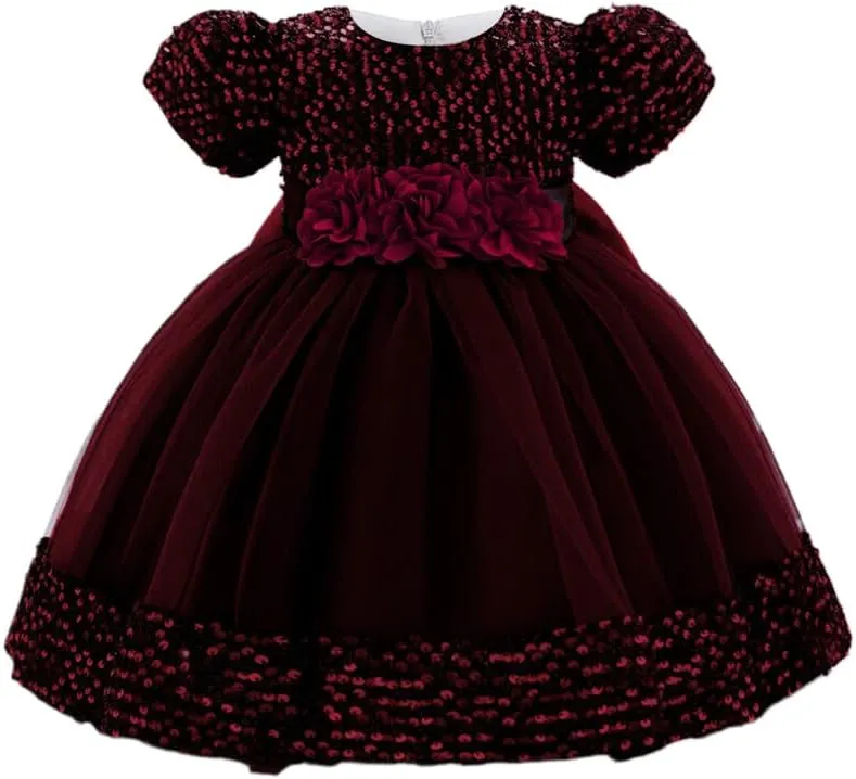 Baby Girls Dress Toddler Party Dress Cute Church Baptism Birthday Party Formal Dress