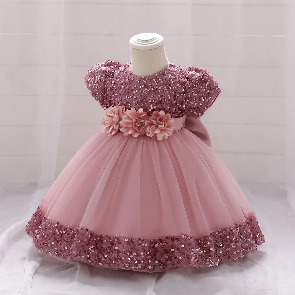 Baby Girls Dress Toddler Party Dress Cute Church Baptism Birthday Party Formal Dress