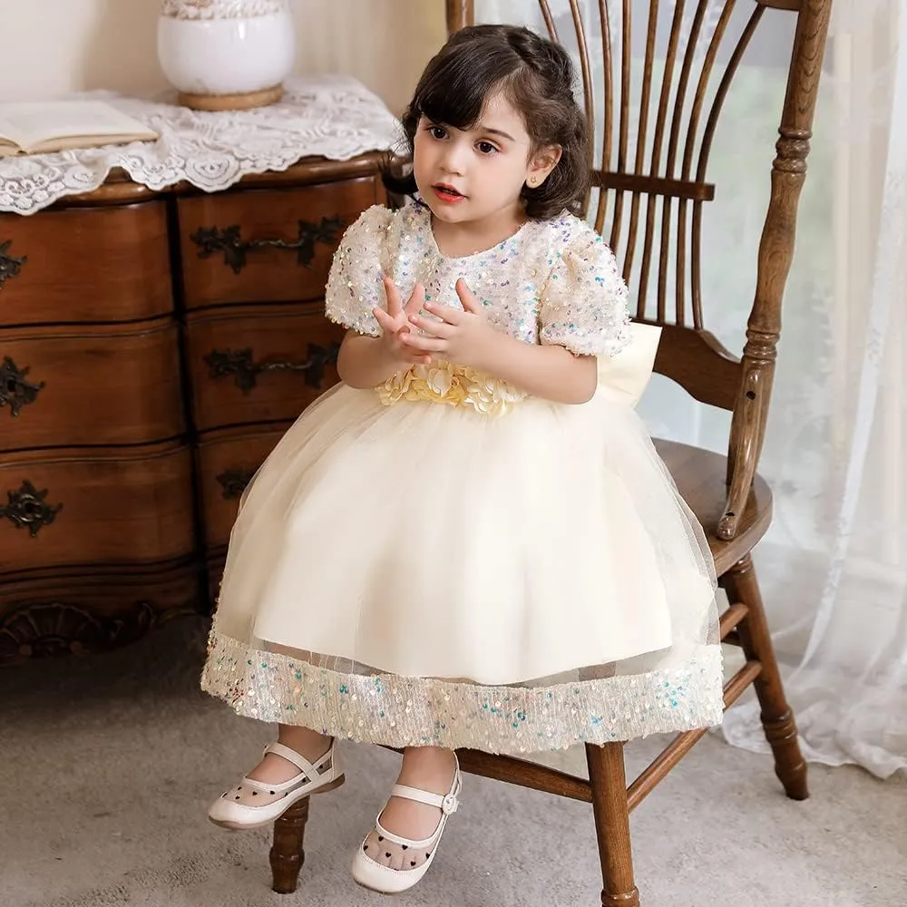 Baby Girls Dress Toddler Party Dress Cute Church Baptism Birthday Party Formal Dress