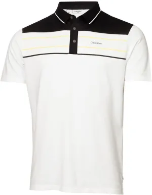Calvin Klein Men's Blackwater Golf Polo Shirt - White/Yellow - XL
