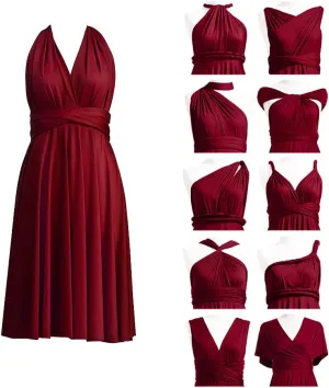 Convertible Dress Short Infinity Dress Transformer Multiway Wrap Dress for Bridesmaid