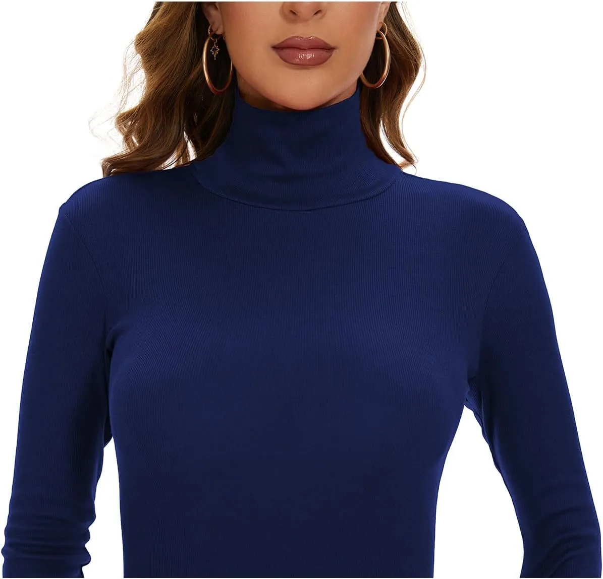 Cotton Turtleneck Dress Long Sleeve Bodycon Dress Ribbed Midi Dress Knitted Sexy Party Dress
