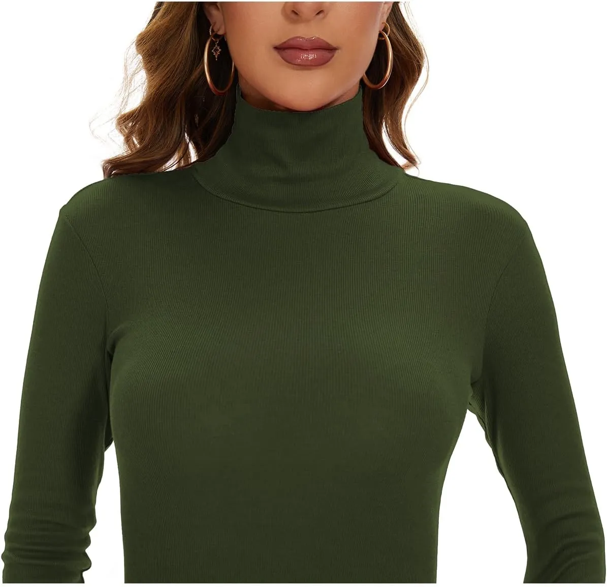 Cotton Turtleneck Dress Long Sleeve Bodycon Dress Ribbed Midi Dress Knitted Sexy Party Dress