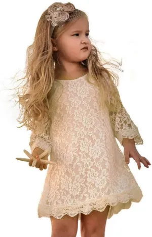Cutiego Flower Girl Dress Toddler Dresses Vintage Rustic Dress Baby Girl Baptism Dress