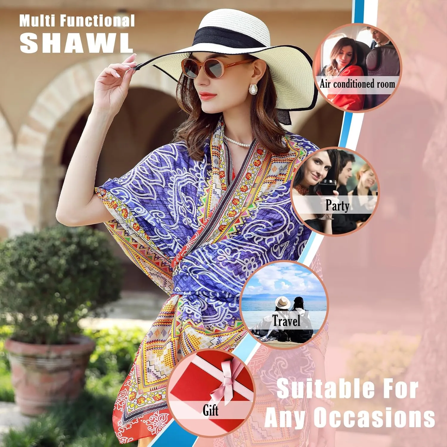 DANA XU 100% Mulberry Extra Large Silk Pashmina Scarf Shawls And Wraps For Women Evening Dress Summer Travel Floral Blanket