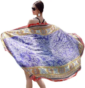 DANA XU 100% Mulberry Extra Large Silk Pashmina Scarf Shawls And Wraps For Women Evening Dress Summer Travel Floral Blanket