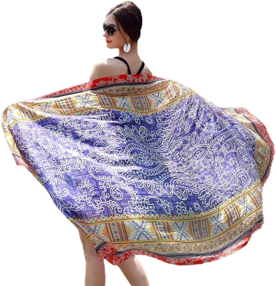 DANA XU 100% Mulberry Extra Large Silk Pashmina Scarf Shawls And Wraps For Women Evening Dress Summer Travel Floral Blanket