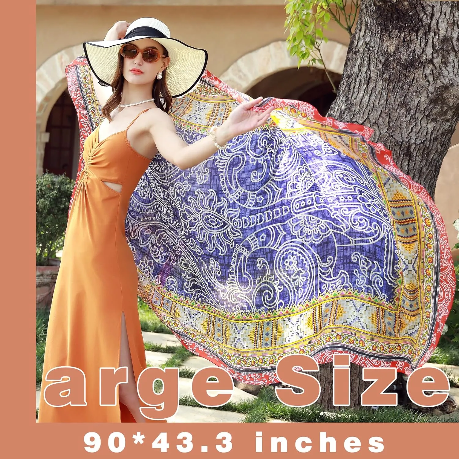 DANA XU 100% Mulberry Extra Large Silk Pashmina Scarf Shawls And Wraps For Women Evening Dress Summer Travel Floral Blanket