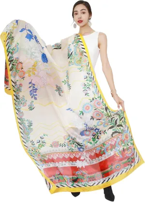 DANA XU 100% Mulberry Extra Large Silk Pashmina Scarf Shawls And Wraps For Women Evening Dress Summer Travel Floral Blanket
