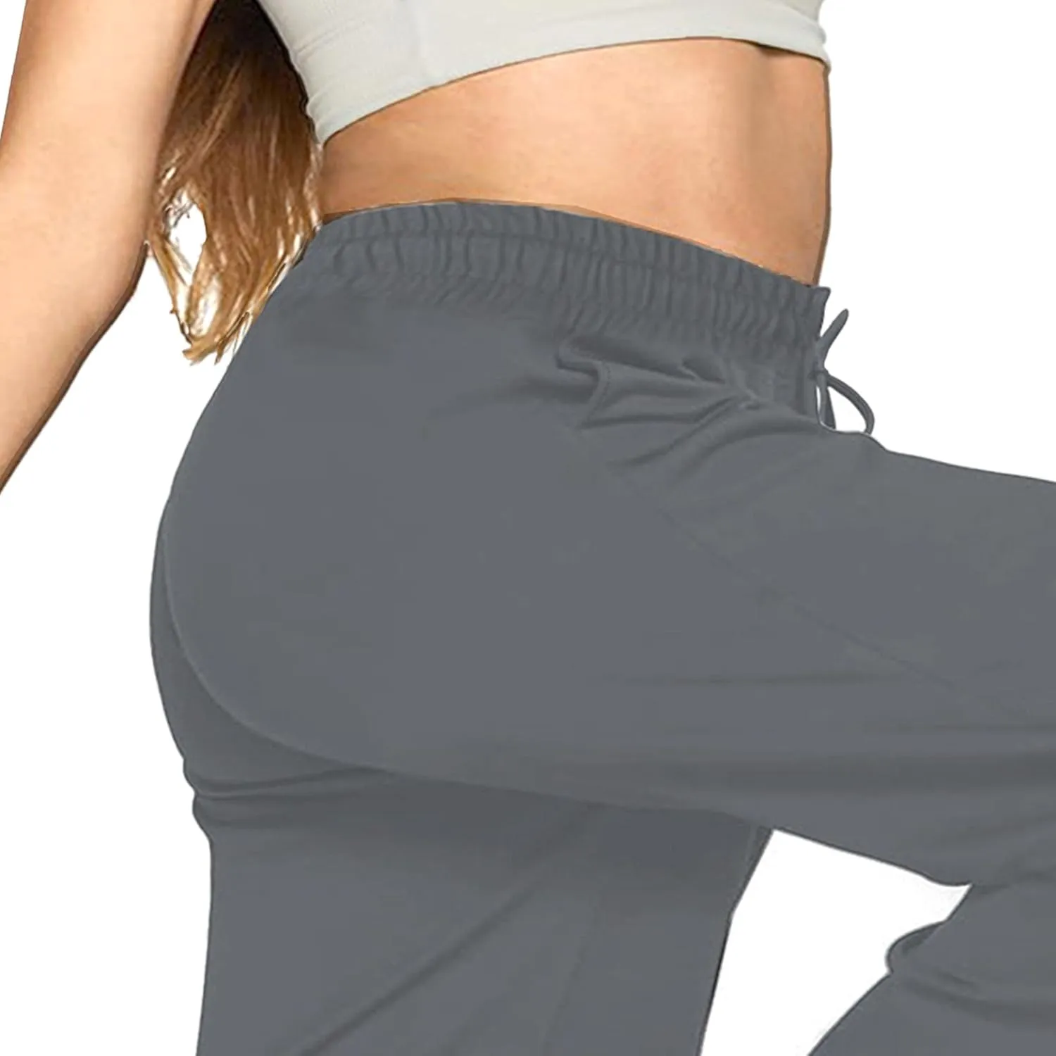 DGHM-JLMY Lady Fashion Commuter Straight Leg Pants Versatile Sports Loose Drawstring Trousers Essentials Wide Leg Pant