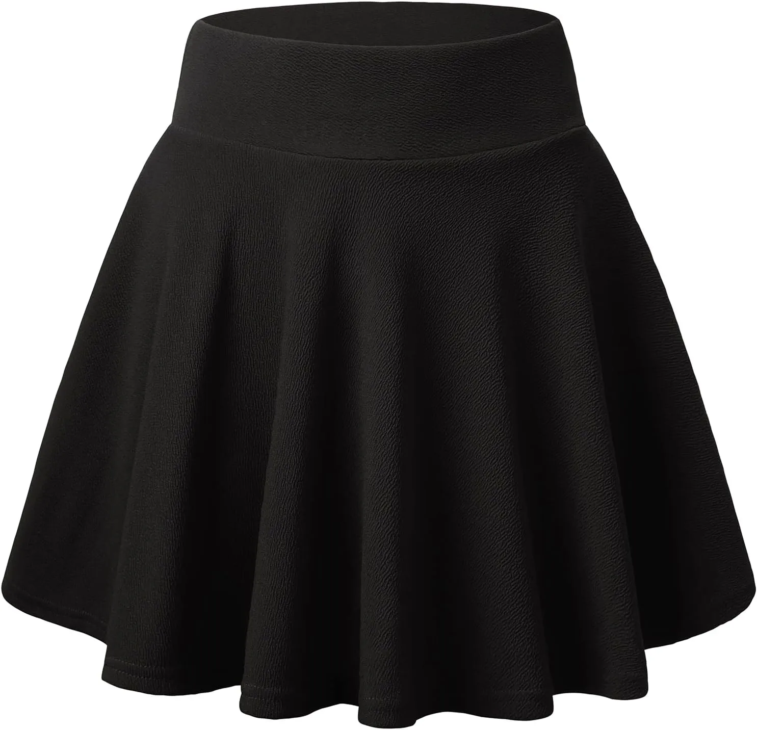 DJT Women's Basic Versatile Casual Stretchy Flared Pleated Mini Skater Skirt with Shorts
