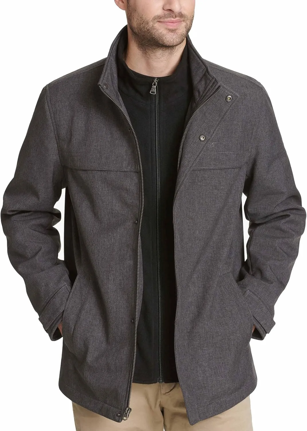 Dockers Men's Dwight Soft Shell Bib Jacket