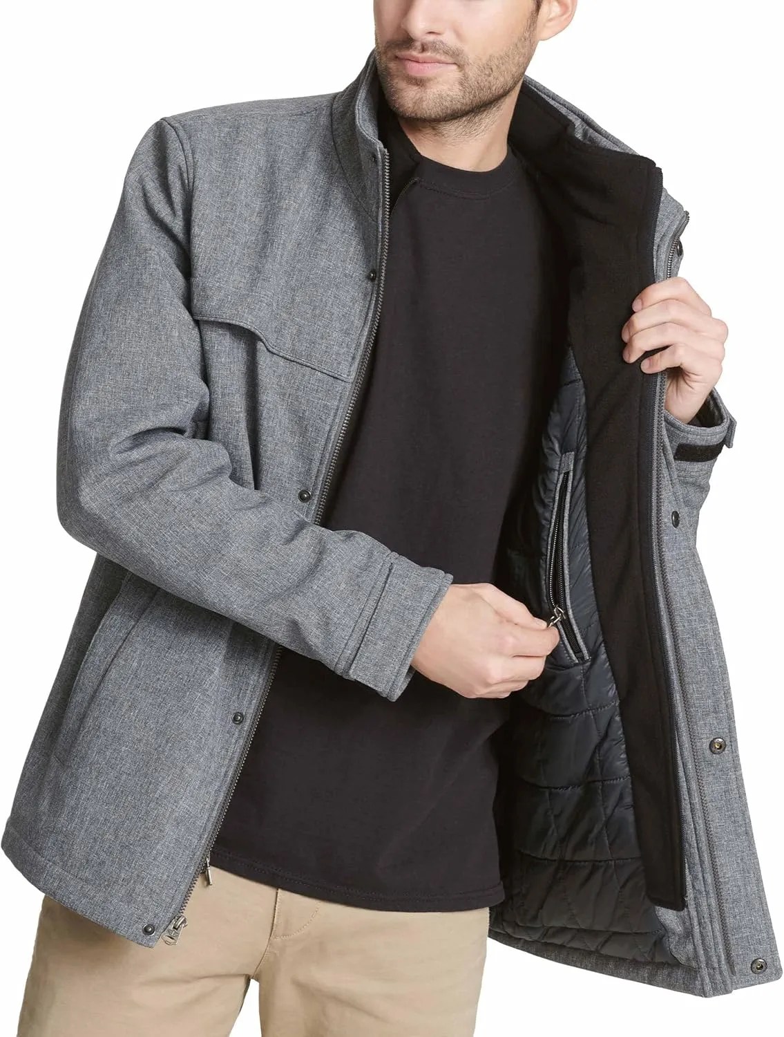 Dockers Men's Dwight Soft Shell Bib Jacket
