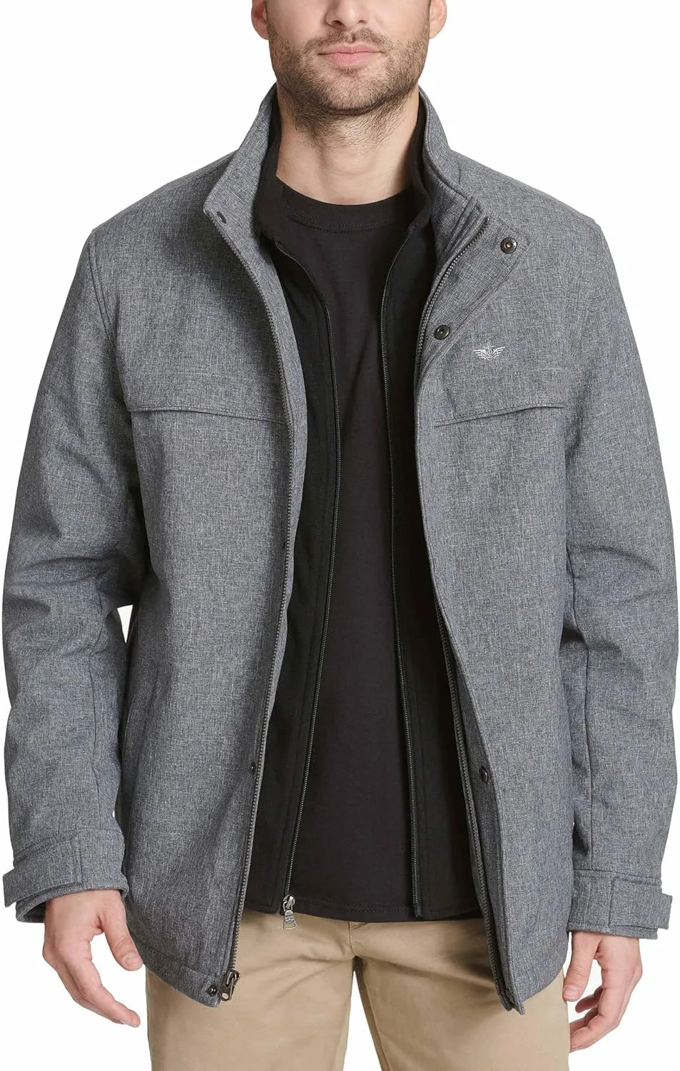 Dockers Men's Dwight Soft Shell Bib Jacket
