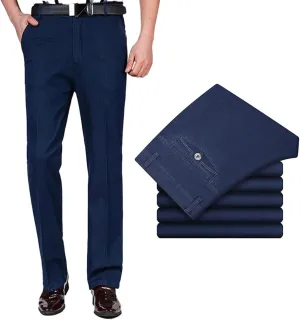 DYJAGYO Men's Stretch Jeans, Men's Straight Leg Jeans, Jett Men's Jeans, Men's High Waisted Straight Leg Stretch Jeans