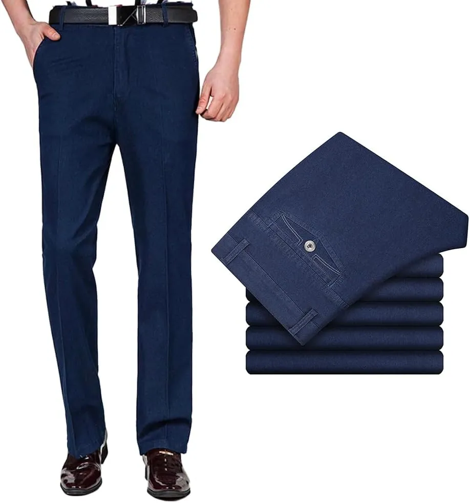 DYJAGYO Men's Stretch Jeans, Men's Straight Leg Jeans, Jett Men's Jeans, Men's High Waisted Straight Leg Stretch Jeans