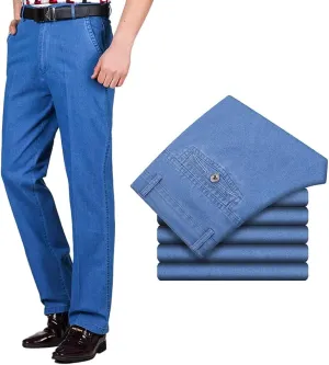 DYJAGYO Men's Stretch Jeans, Men's Straight Leg Jeans, Jett Men's Jeans, Men's High Waisted Straight Leg Stretch Jeans
