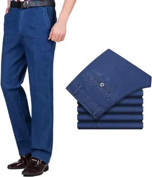 DYJAGYO Men's Stretch Jeans, Men's Straight Leg Jeans, Jett Men's Jeans, Men's High Waisted Straight Leg Stretch Jeans
