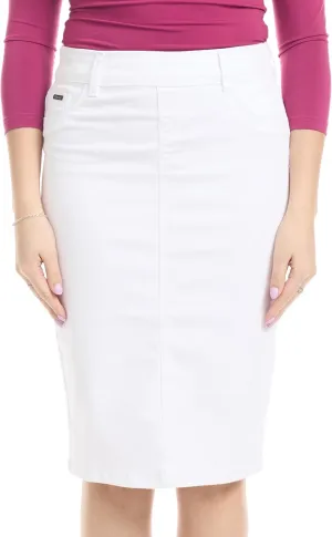 ESTEEZ Women's Stretch Denim Pencil Skirt – Soft, Flexible, Body-Hugging, Knee-Length Jean Skirt ‘Brooklyn’