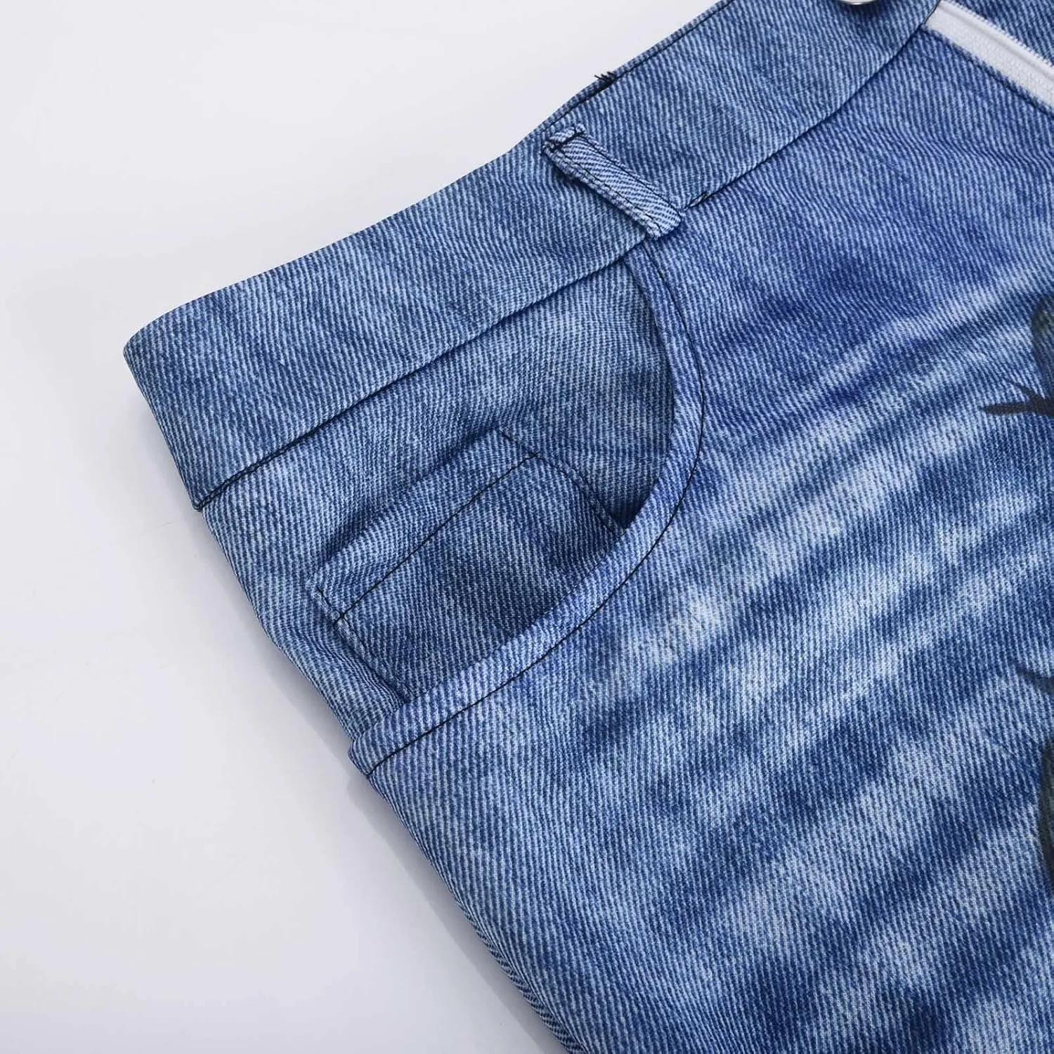 Flare Jeans for Women Fashion Print Bell Bottom Jeans Loose High Waisted Wide Leg Denim Jeans with Pockets