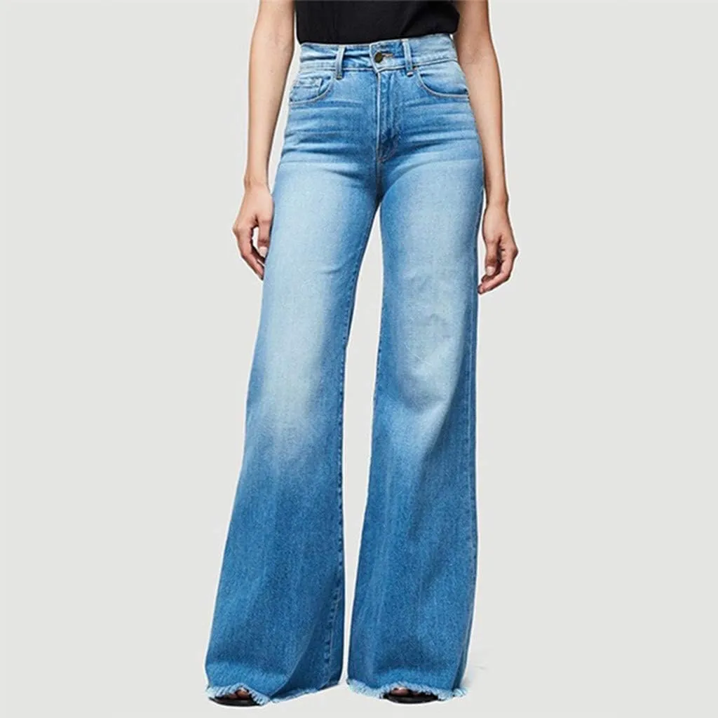 FRMUIC Bell Bottom Jeans for Women Flare Jeans High Waisted Wide Leg Bootcut Jeans Baggy Jeans Stretch Denim Pants