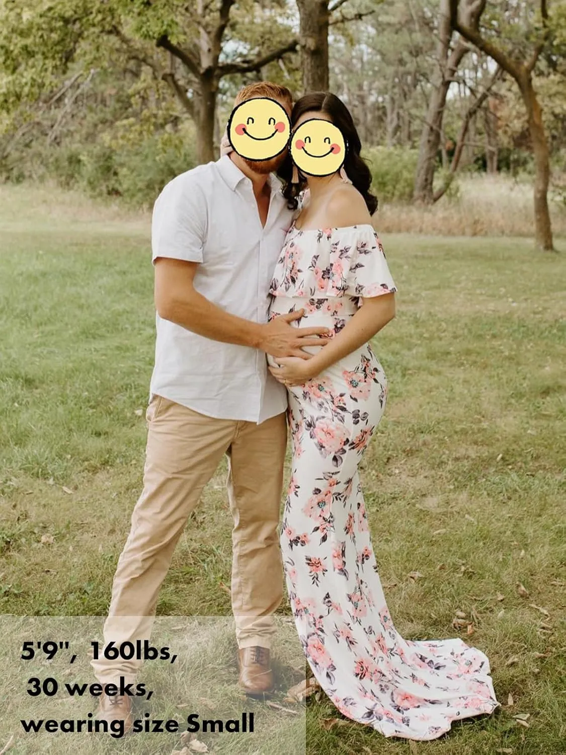 Glampunch Womens Off Shoulder Maternity Dress Ruffles Elegant Slim Gowns Fit Maxi Photography Dress