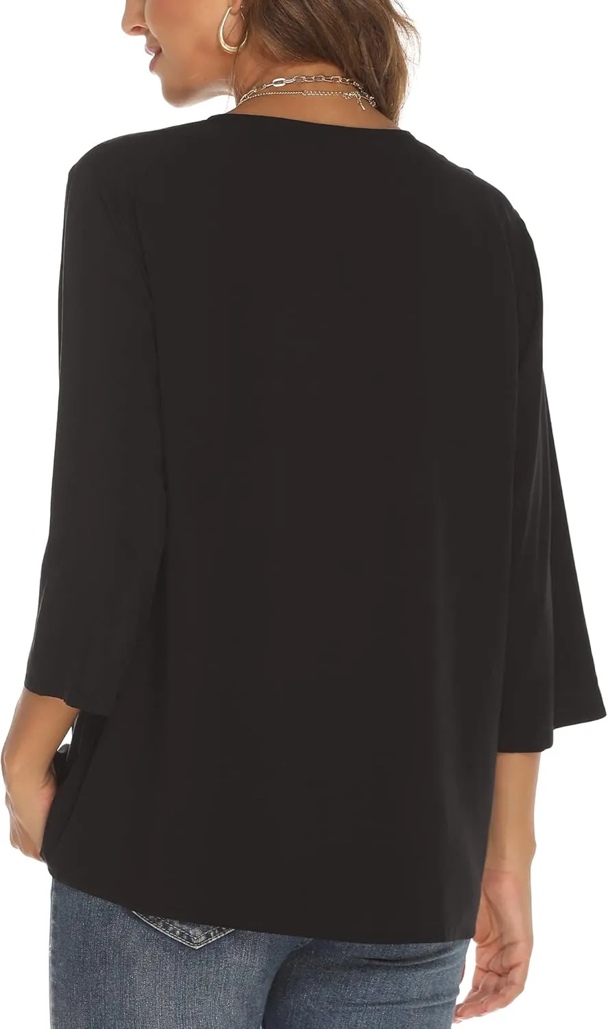 Grosy Women's Embroidered Plain Tunic Tops for Summer Fall Spring, Simple Elegant Dressy Blouse Casual Embroidery Solid Shirt