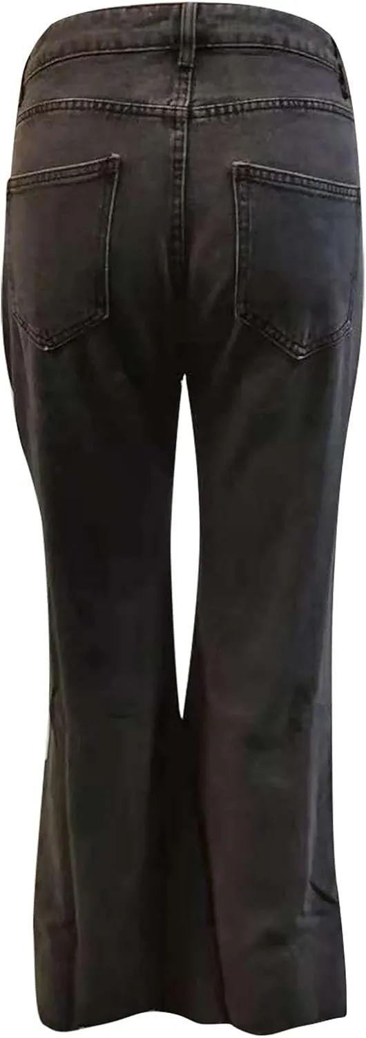 High Waisted Flare Jeans Women Skinny Ripped Bell Bottom Jeans Cowgirl Jeans High Waisted Bootcut Pants