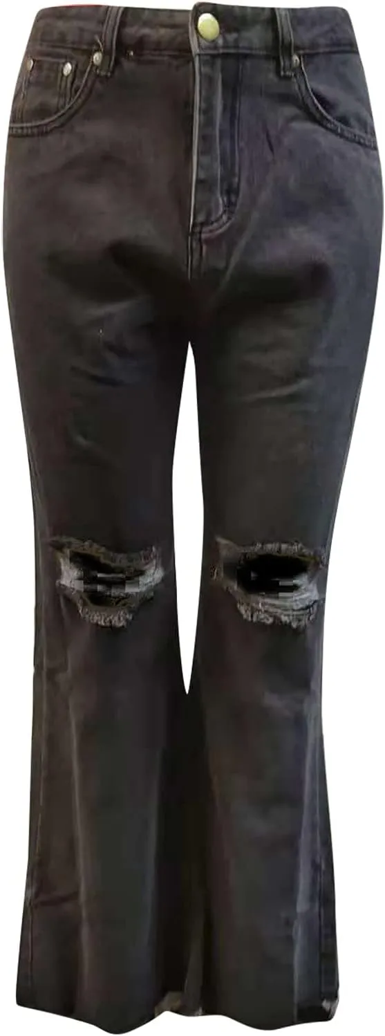 High Waisted Flare Jeans Women Skinny Ripped Bell Bottom Jeans Cowgirl Jeans High Waisted Bootcut Pants