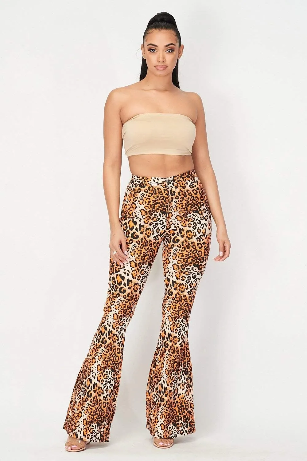 High Waisted Stretchy Bell Bottom Jeans