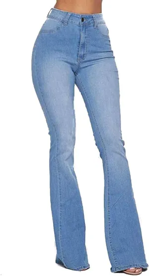 High Waisted Stretchy Bell Bottom Jeans