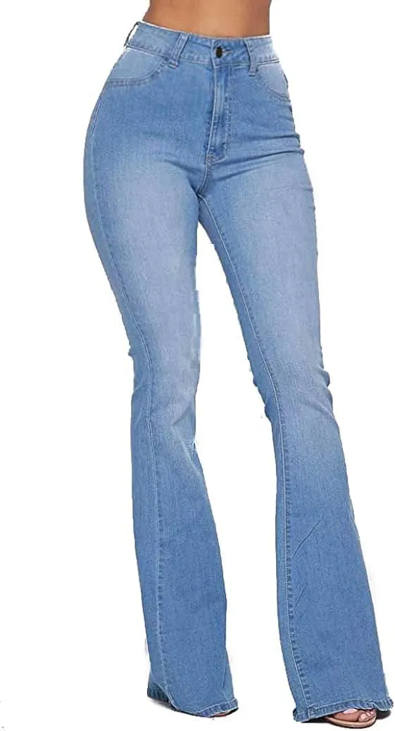 High Waisted Stretchy Bell Bottom Jeans